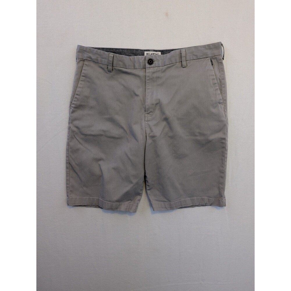 Billabong Men's Casual Khaki Cotton Shorts Pockets Black Size 36 Flat Front